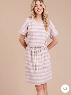 Short Sleeve Striped Dress